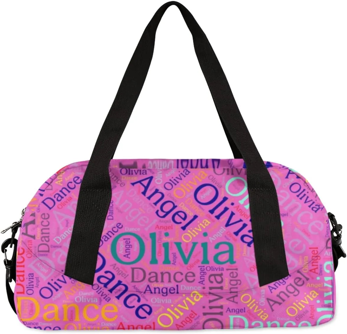 Customized Name 15 Kids Duffel Overnight Bag Girls, Personalized Teens Dance Bag Overnight Weekender Duffel Bags for Girls Travel School Practice