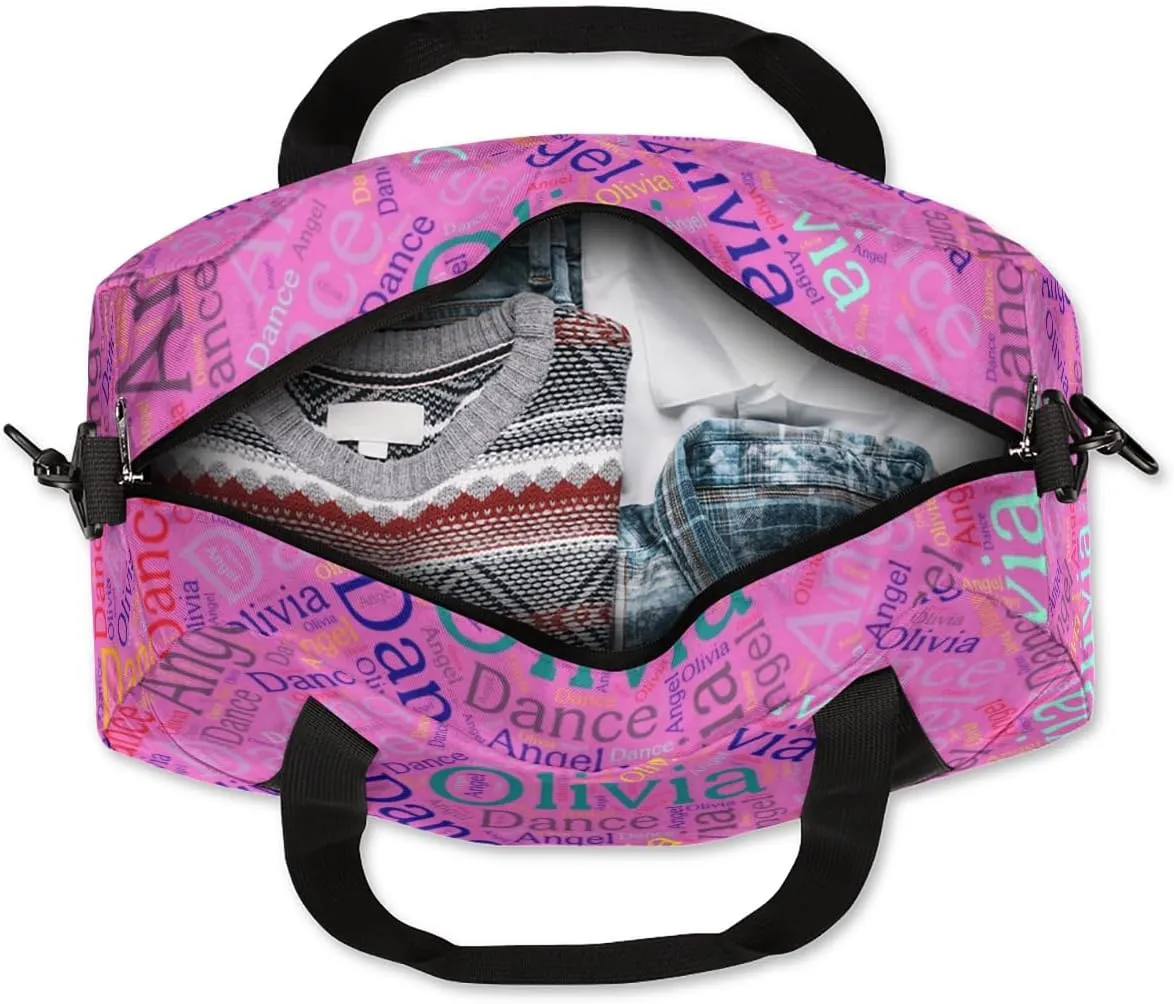 Customized Name 15 Kids Duffel Overnight Bag Girls, Personalized Teens Dance Bag Overnight Weekender Duffel Bags for Girls Travel School Practice