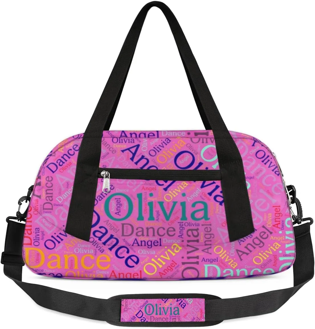 Customized Name 15 Kids Duffel Overnight Bag Girls, Personalized Teens Dance Bag Overnight Weekender Duffel Bags for Girls Travel School Practice
