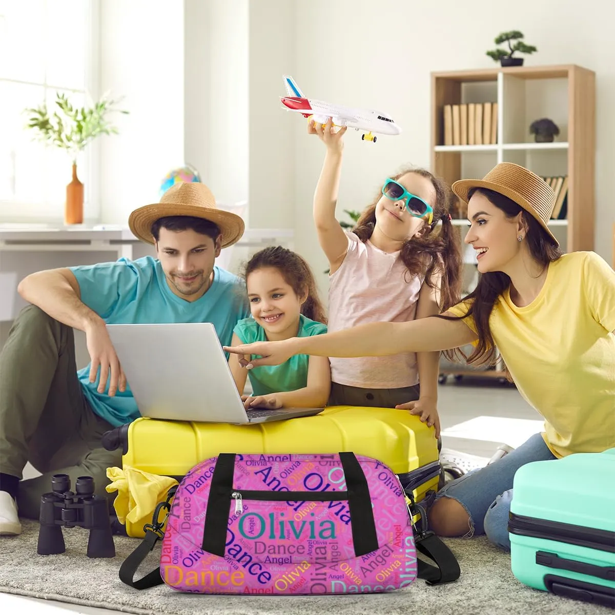 Customized Name 15 Kids Duffel Overnight Bag Girls, Personalized Teens Dance Bag Overnight Weekender Duffel Bags for Girls Travel School Practice
