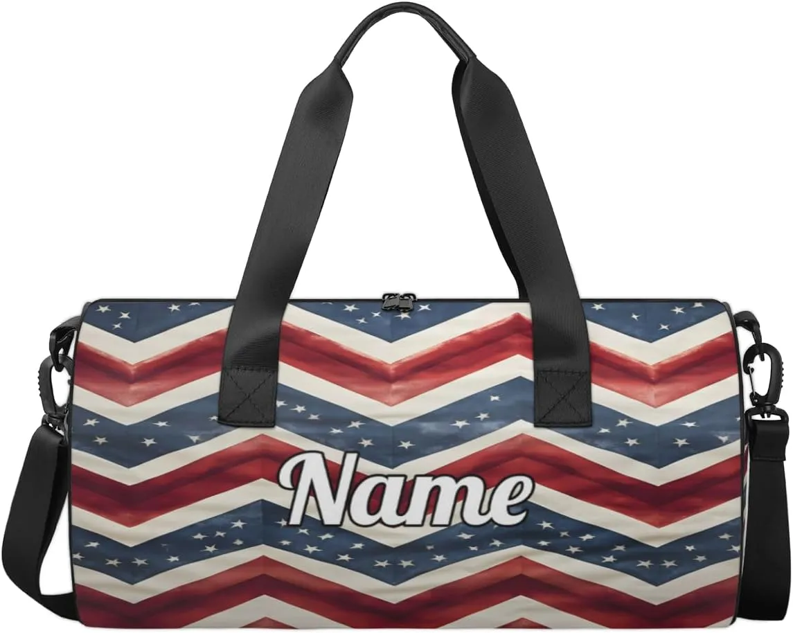 Cute Dance Bag Sport Duffel Gymnastics Sport Bags Custom Ballet Bag Overnight Weekender Bag Waterproof Pattern, 4th of July Memorial Day