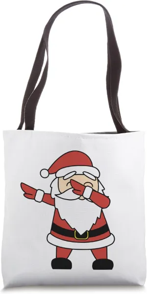 Dabbing Santa Clause Funny Christmas Holiday Costume Tote Bag