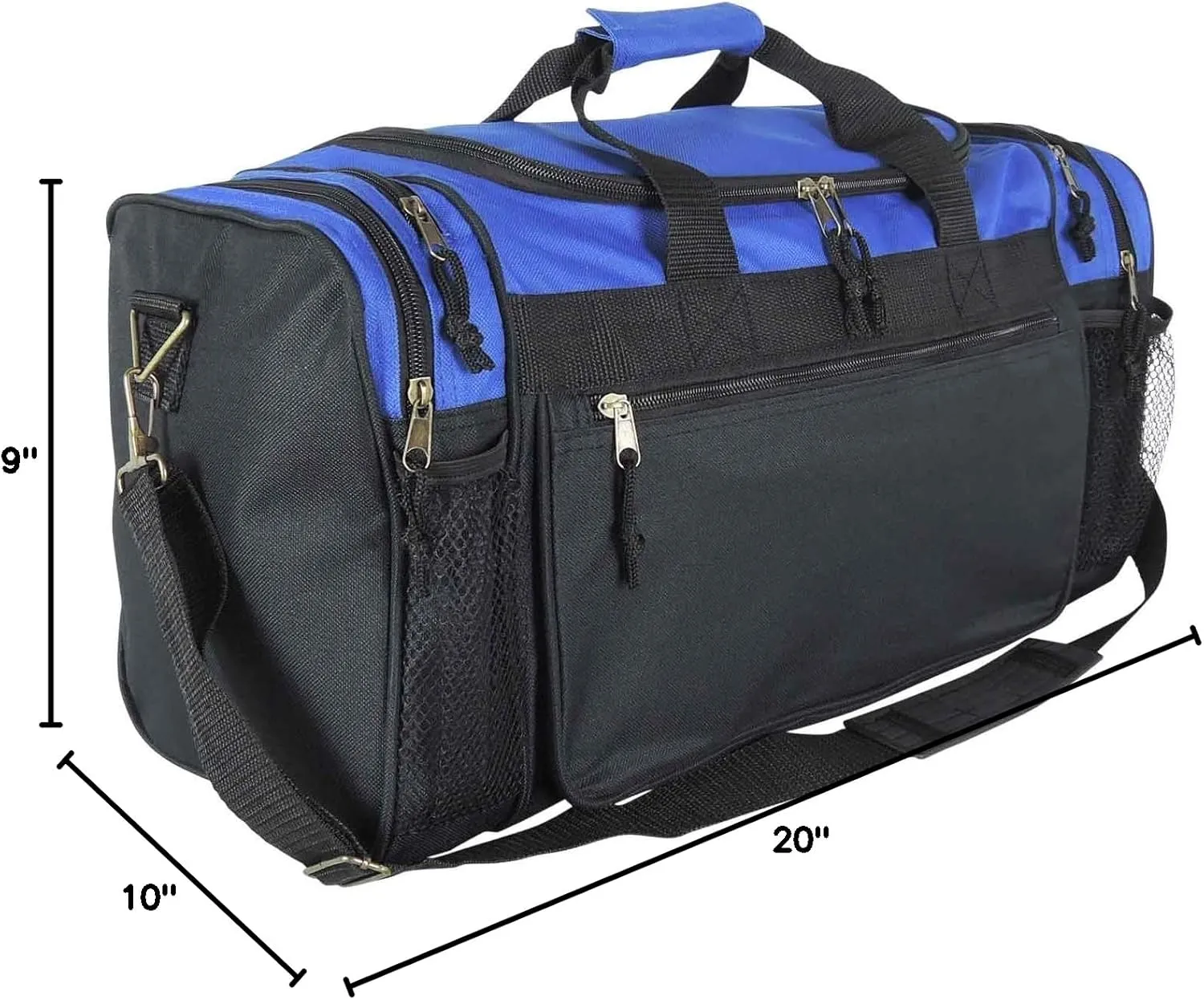 DALIX 20" Sports Duffle Bag w Mesh and Valuables Pockets Travel Gym