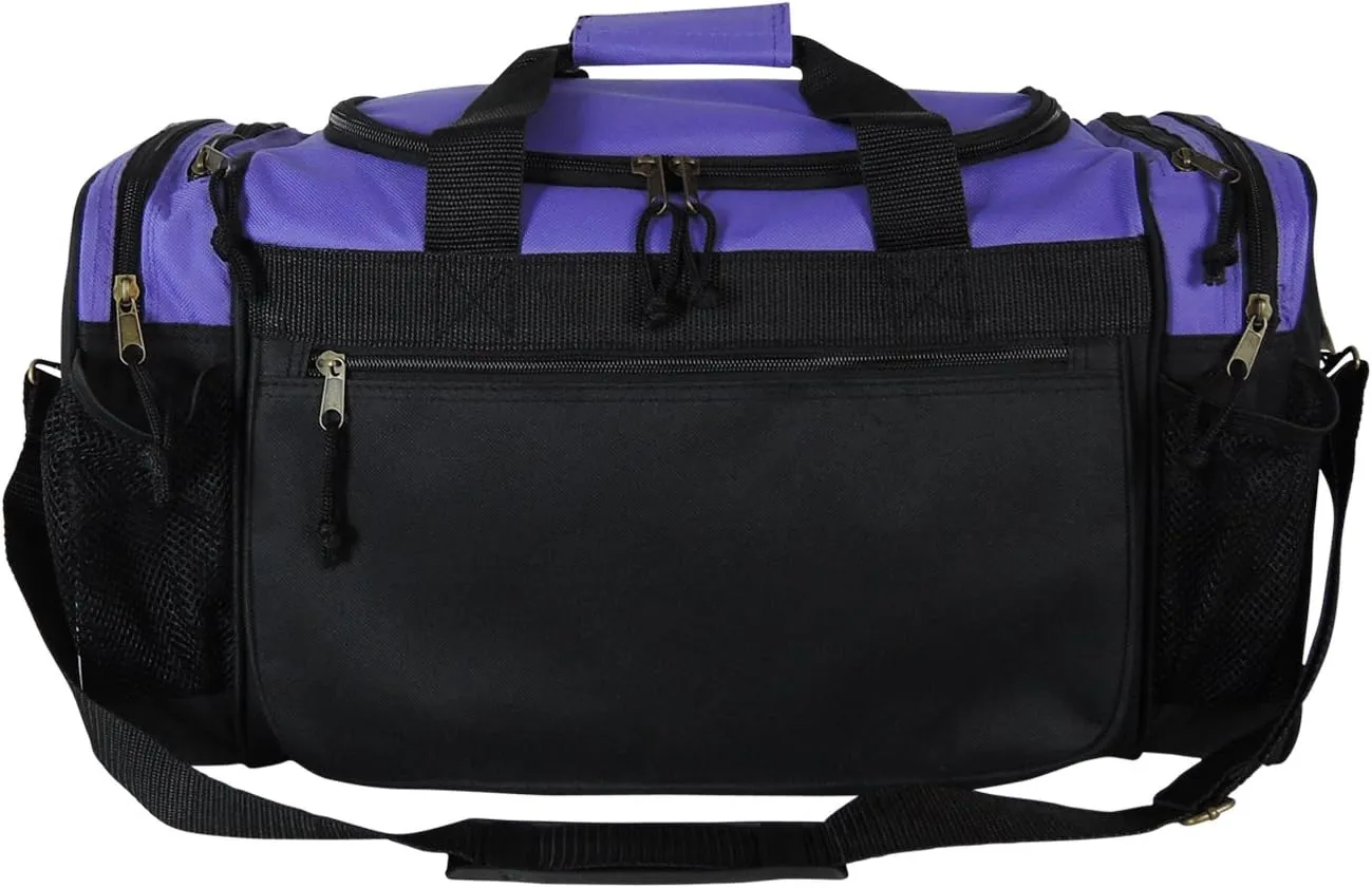 DALIX 20" Sports Duffle Bag w Mesh and Valuables Pockets Travel Gym