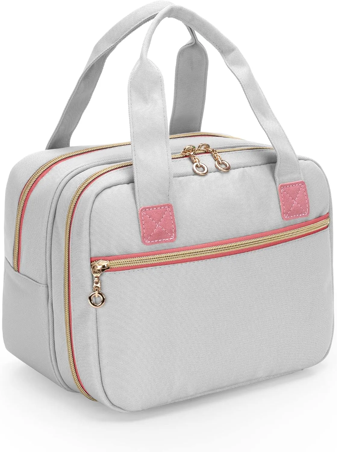 Damero Breast Pump Bag Compatible with Medela Electric Breast Pump, Carrying Bag for Pump in Style Max Flow, Freestyle Flex, Swing Maxi Pump and Parts, Light-Gray Pink (Bag Only)