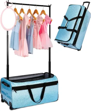 Dance Bag with Garment Rack, 29" Rolling Dance Competition Duffle Bag with Garment Rack & Silent Wheels, Collapsible Dance Suitcase for Dance Competition Shows Recitals Travel