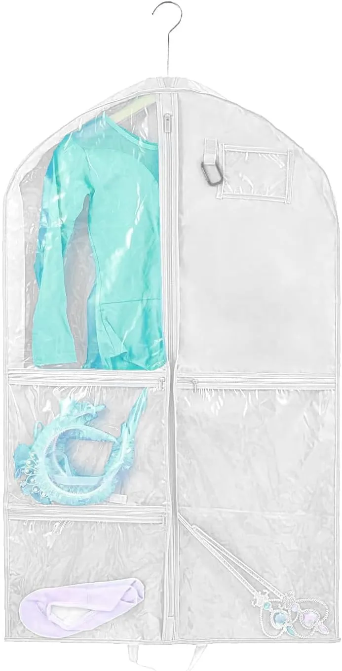 Dance Costume Garment Bag for Dancers,1 Pack Waterproof 40 inch Kids Garment Bag for Dance Competitions with Pockets for Dance Costumes,Cheer Uniform Garment Bags for Hanging Clothes Travel