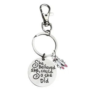 Dance Zipper Pull Keychain - She Believed She Could So She Did