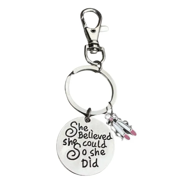Dance Zipper Pull Keychain - She Believed She Could So She Did