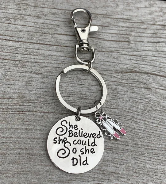Dance Zipper Pull Keychain - She Believed She Could So She Did