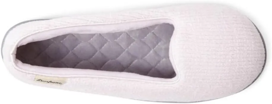 Dearfoams Women's Cozy Memory Foam Indoor Rebecca Closed Back House Ballet Slipper with Wide Widths