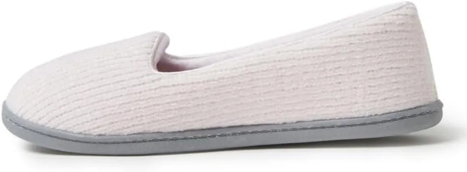 Dearfoams Women's Cozy Memory Foam Indoor Rebecca Closed Back House Ballet Slipper with Wide Widths