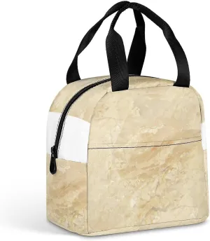 Decorator Beige Granite Stone Look Cute Lunch Bags for Men And Women, Large Capacity Lunch Tote Bags with Adjustable Shoulder Straps, Reusable Insulated Lunch Boxes
