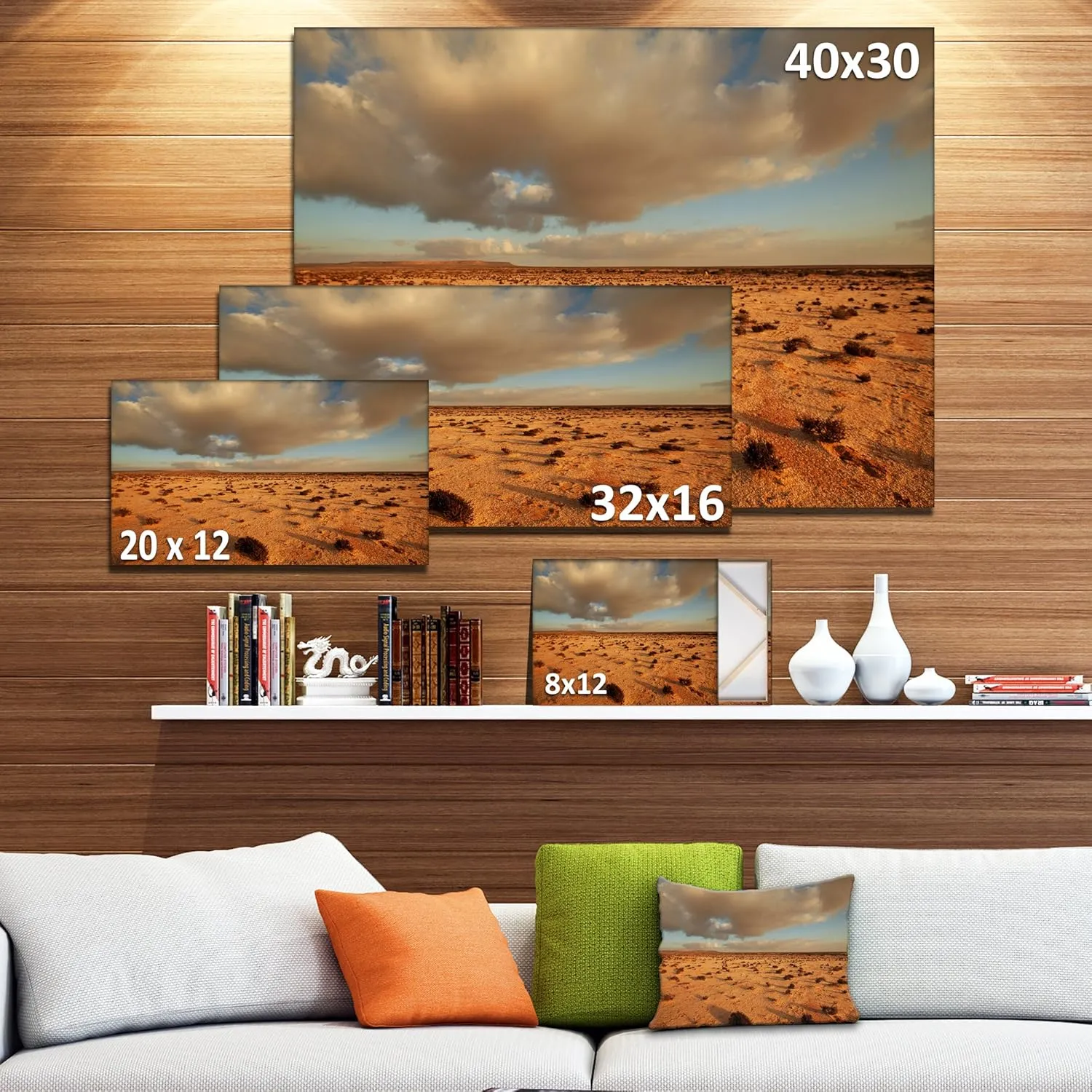 Desert in Western Sahara Landscape on Canvas Art Wall Photgraphy Artwork Print
