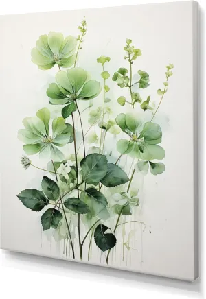 DesignQ Large Minimalism Wall Art, Green Minimalism Forms Of Ferms, Minimalism Wall art decor, Green Modern & Contemporary Canvas wall art, 12x20 inches