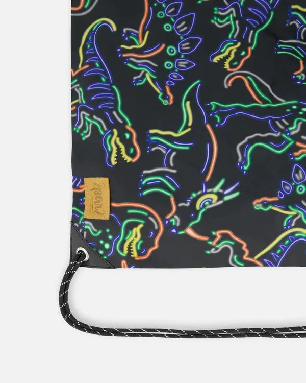 Deux Par Deux - Drawstring Bag - Neon Dino