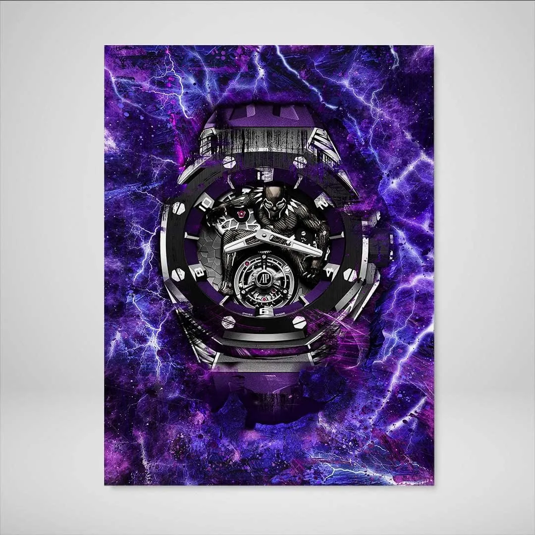 DEVICI Audemars Piguet Concept Black Panther inspired AP Stretched Canvas Wall Art - Motivational Wall Art AP Watches For Men Wall Decor Posters & Prints