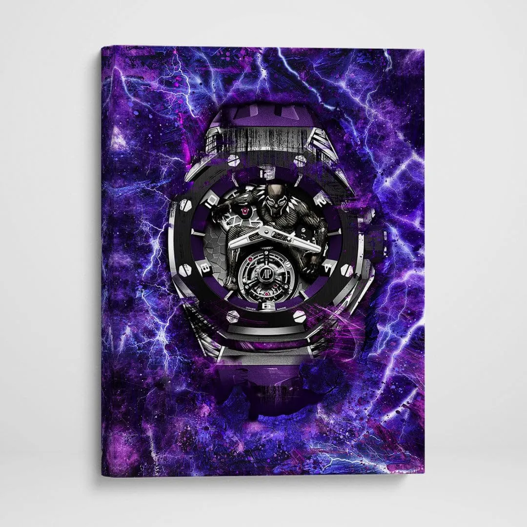 DEVICI Audemars Piguet Concept Black Panther inspired AP Stretched Canvas Wall Art - Motivational Wall Art AP Watches For Men Wall Decor Posters & Prints