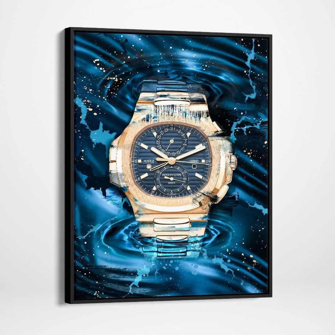 DEVICI Patek Philippe Nautilus Chronograph inspired Framed Patek Philippe Canvas Art - Framed Motivational Wall Art Patek Philippe Watches For Men Inspirational Wall Art Framed Art Posters & Prints