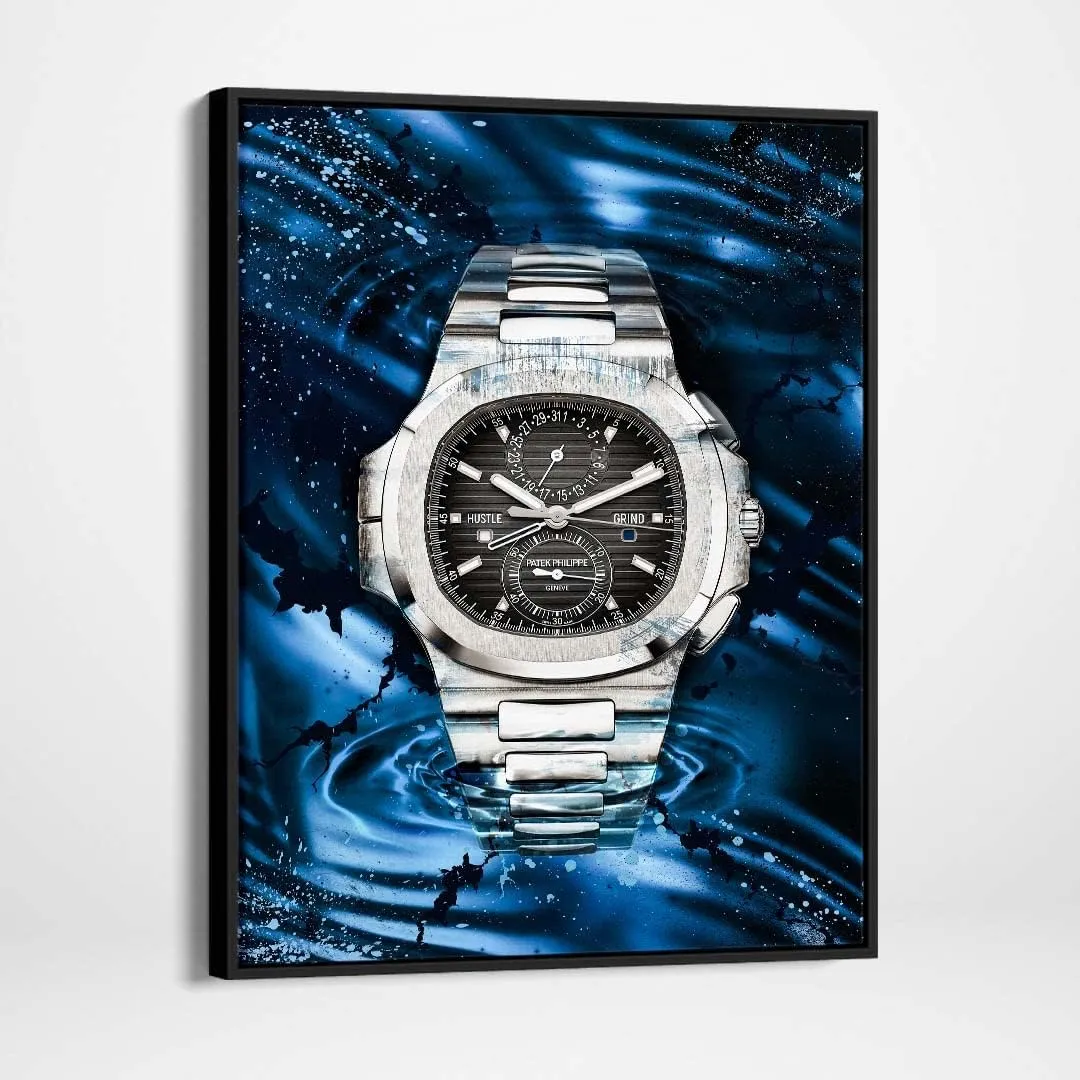DEVICI Patek Philippe Nautilus Chronograph inspired Framed Patek Philippe Canvas Art - Framed Motivational Wall Art Patek Philippe Watches For Men Inspirational Wall Art Framed Art Posters & Prints