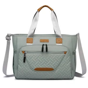 Diaper Bag Tote for Women, Tote Diaper Bag with 16 Inch Laptop Compartment for Mom (Morandi Grey)