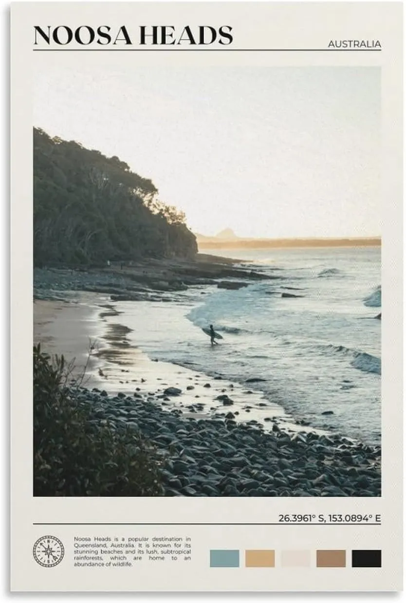 Digitale Olieverf Noosa Heads Print Art Noosa Heads Poster Noosa Heads Foto Poster Decorative Painting Canvas Wall Art Living Room Posters Bedroom Painting 20x30inch(50x75cm)