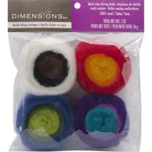 Dimensions Feltworks Roving Rolls - 2oz 4/Pkg - Multi