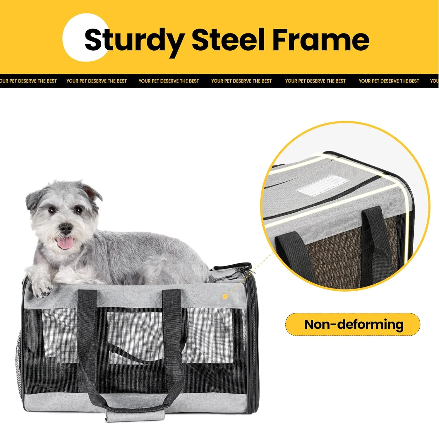 Dog Carrier Soft Sided, Large Cat Carrier with Inner Safety Leash, Pet Transport Carrier for Large Cats and Medium Dogs up to 20 Lbs, Collapsible Travel Puppy Carrier Bag -Purple L