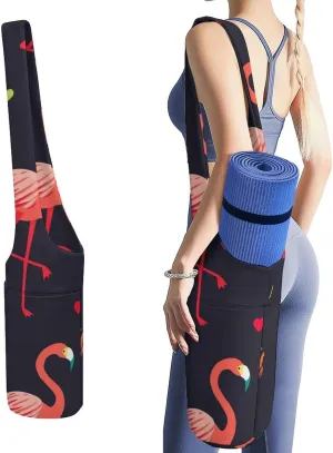 Donnapink Yoga Mat Bag, Canvas Storage Bag with Pocket Shoulder Strap, Fashion Mat Bag