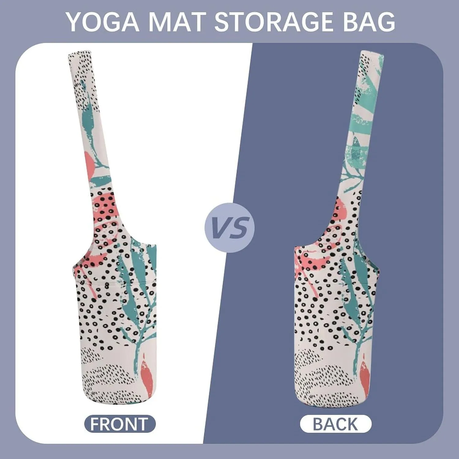 Donnapink Yoga Mat Bag, Canvas Storage Bag with Pocket Shoulder Strap, Fashion Mat Bag