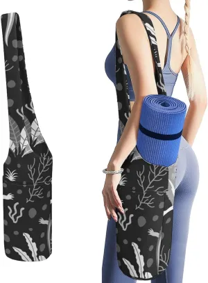 Donnapink Yoga Mat Bag, Canvas Storage Bag with Pocket Shoulder Strap, Fashion Mat Bag