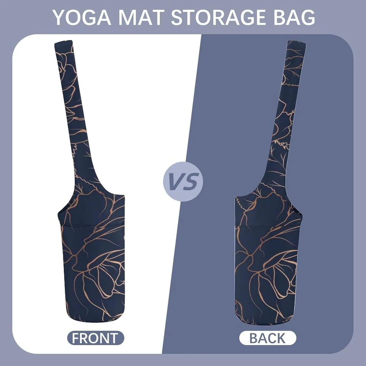 Donnapink Yoga Mat Bag, Canvas Storage Bag with Pocket Shoulder Strap, Fashion Mat Bag