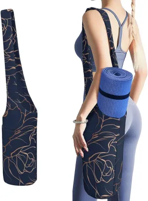 Donnapink Yoga Mat Bag, Canvas Storage Bag with Pocket Shoulder Strap, Fashion Mat Bag