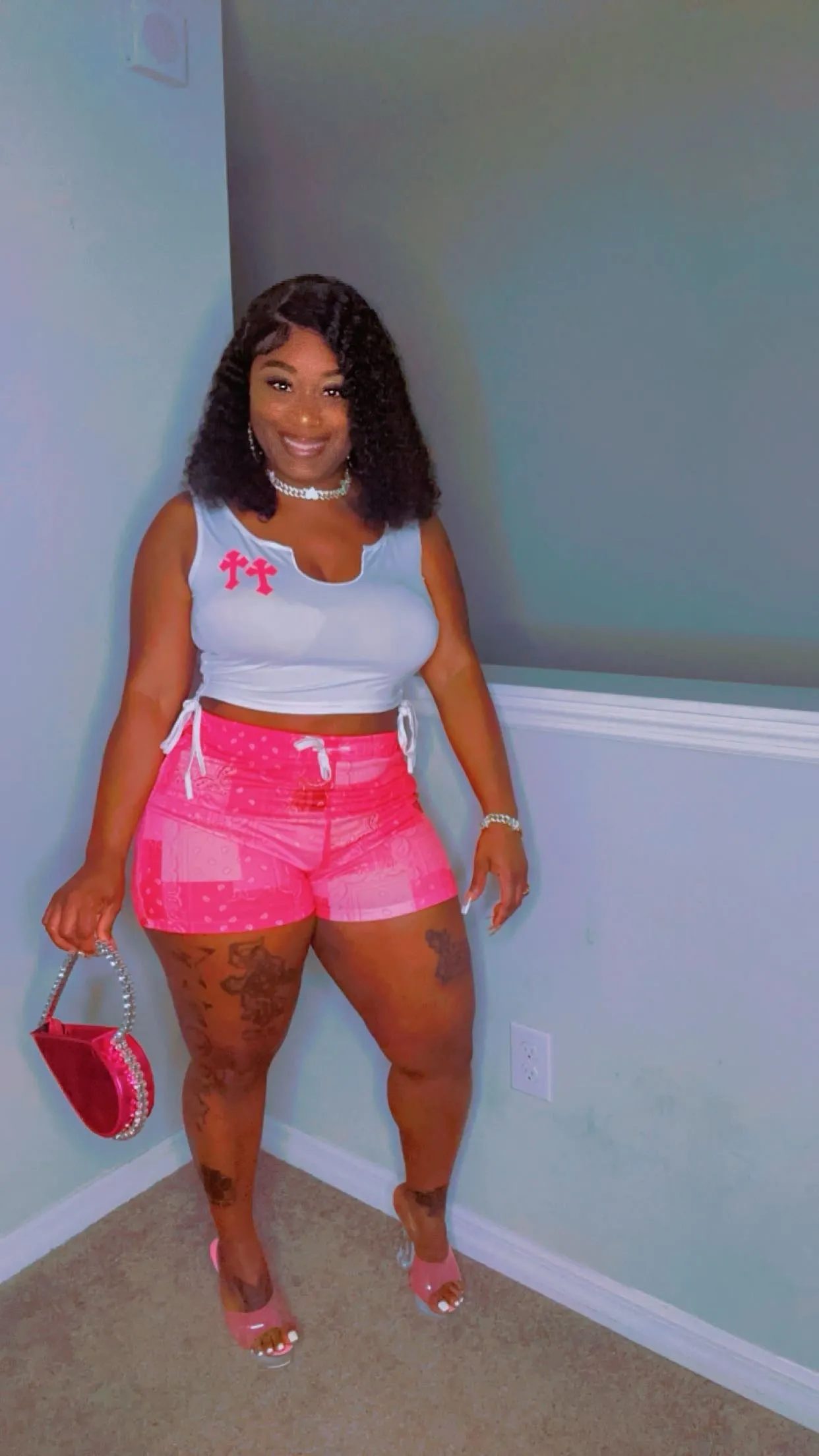 Double Cross Bandana Short Set