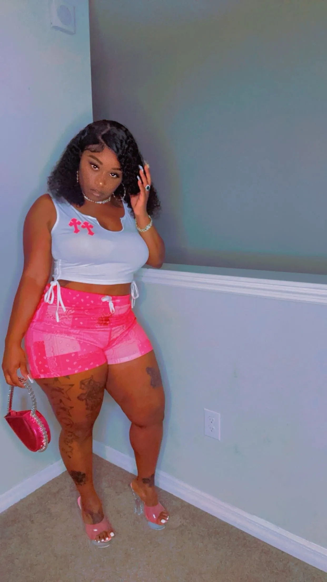 Double Cross Bandana Short Set