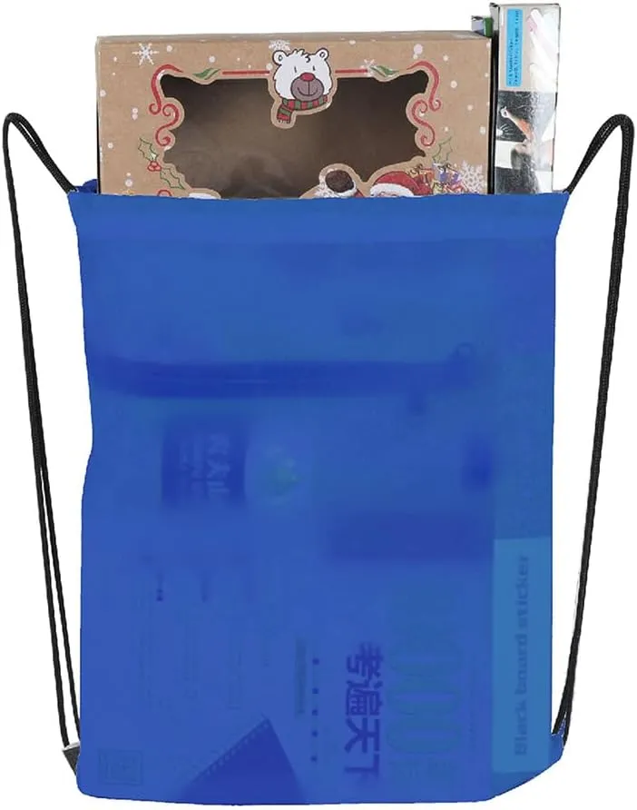 Drawstring Backpack, 16 Pcs Bulk Draw String Bags, Polyester Cinch Bag for Sport Gym, Royal Blue