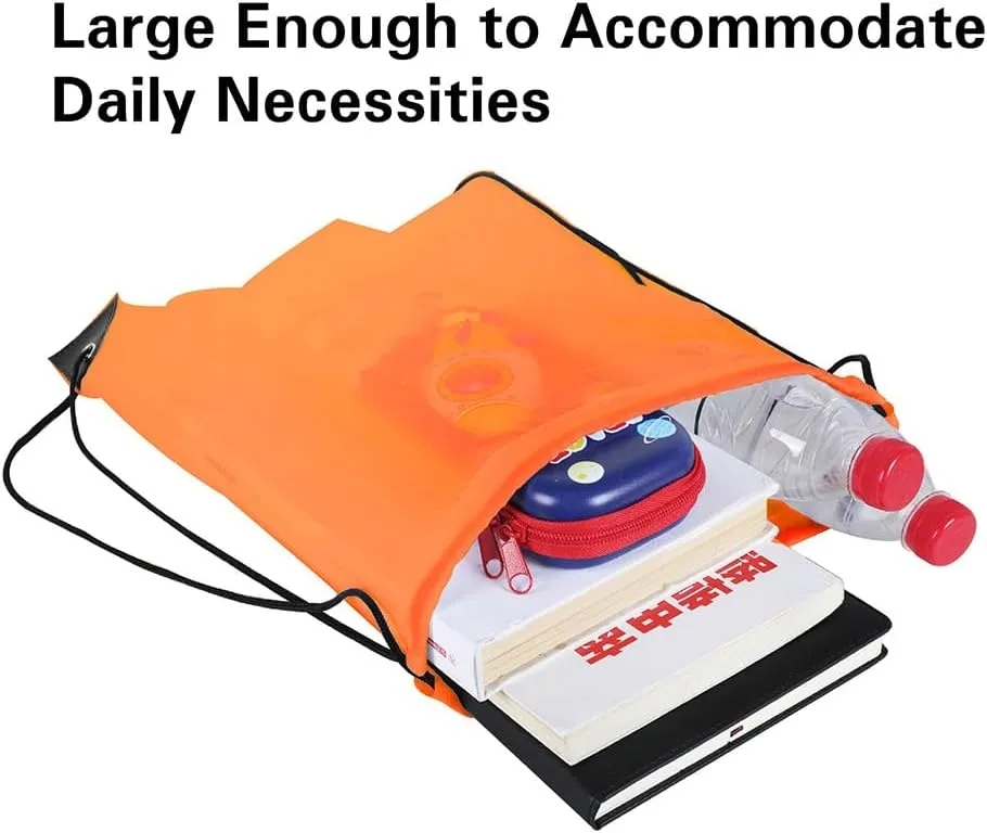 Drawstring Backpack, 30 Pcs Bulk Draw String Bags, Polyester Cinch Bag for Sport Gym, Orange