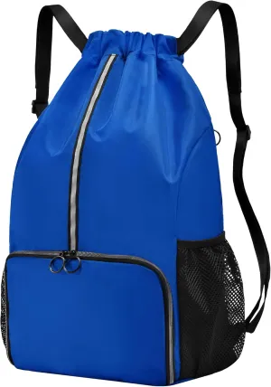 Drawstring Backpack Bag with Shoe Compartment, X-Large Gym, Beach, Sports Backpack for Women & Men