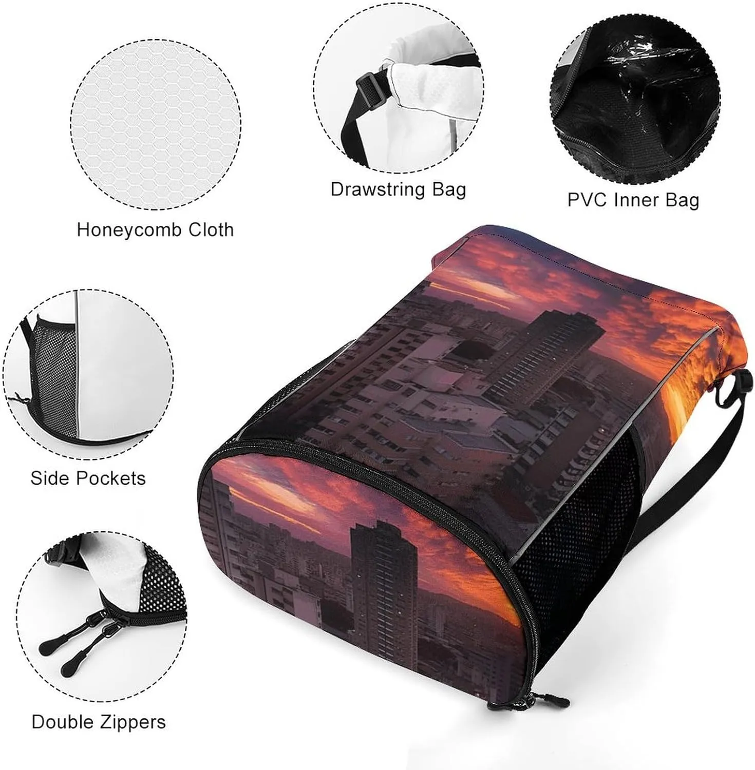 Drawstring Backpack Gym Drawstring Bag for Men Apartment at Sunset Draw String Bags Gym Bag Cinch Bag