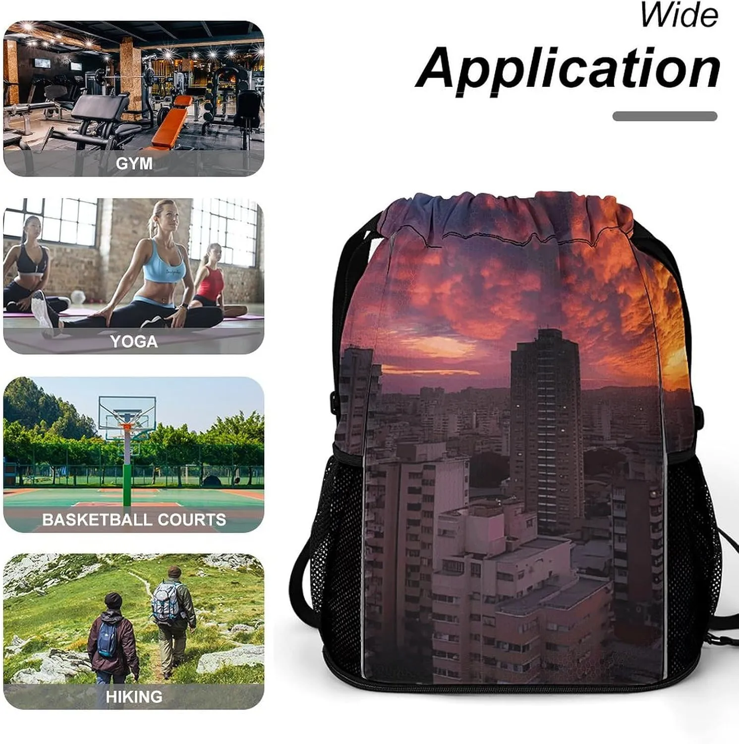 Drawstring Backpack Gym Drawstring Bag for Men Apartment at Sunset Draw String Bags Gym Bag Cinch Bag