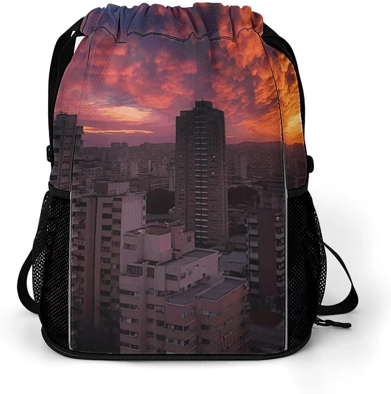 Drawstring Backpack Gym Drawstring Bag for Men Apartment at Sunset Draw String Bags Gym Bag Cinch Bag