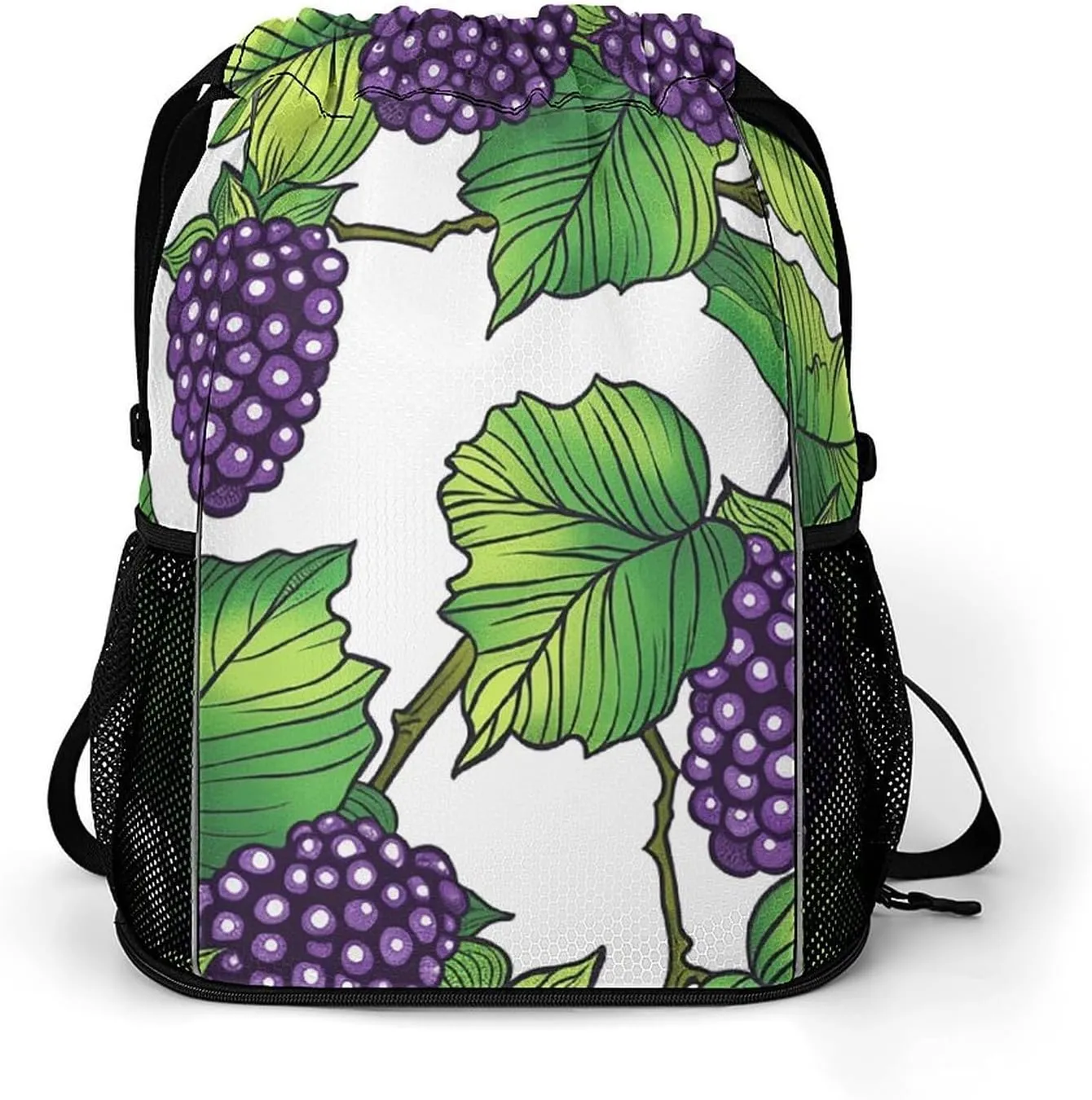 Drawstring Backpack Gym Drawstring Bag for Men Hand Drawn Mulberries Draw String Bags Gym Bag Cinch Bag