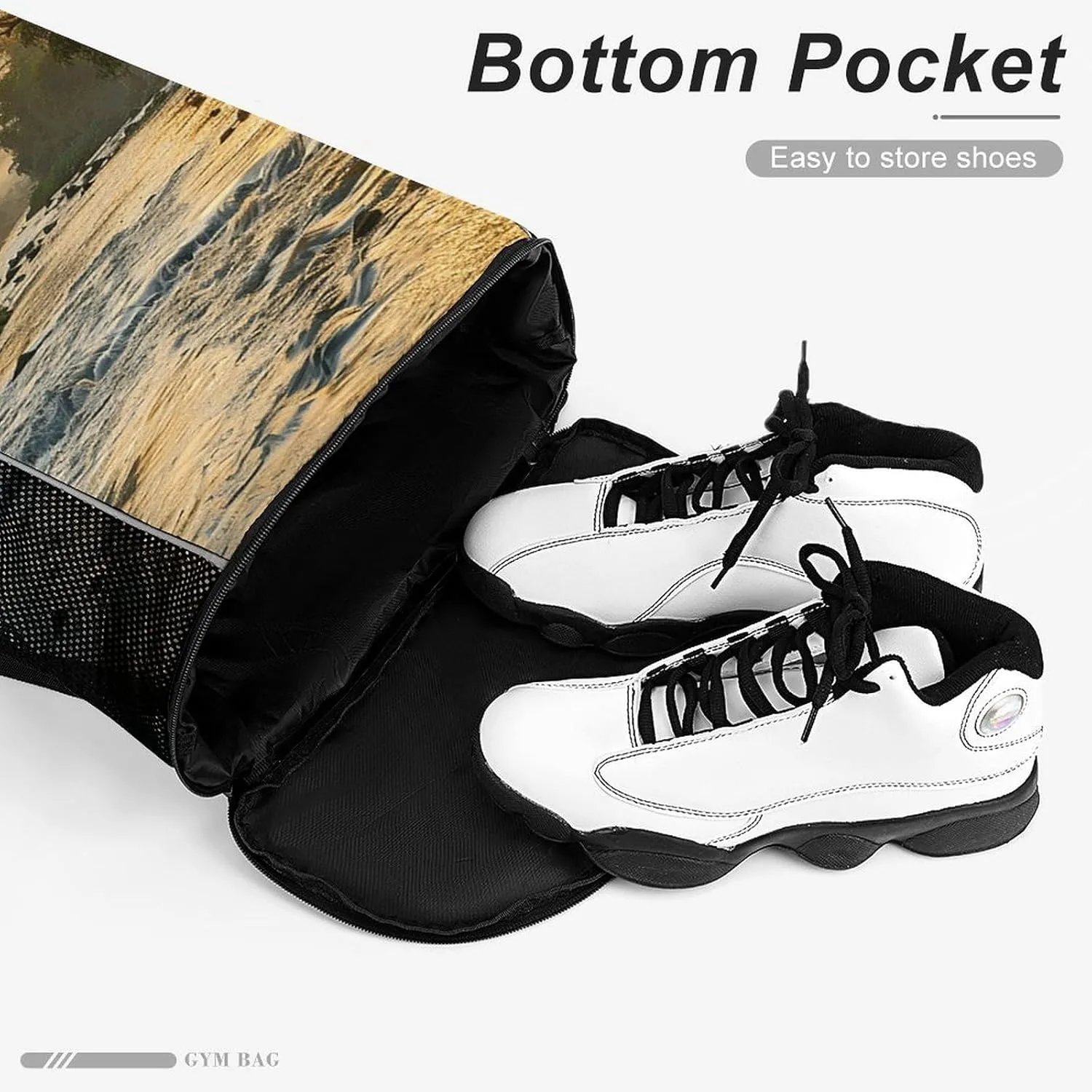 Drawstring Backpack Gym Drawstring Bag for Men The River Flows Slowly Draw String Bags Gym Bag Cinch Bag