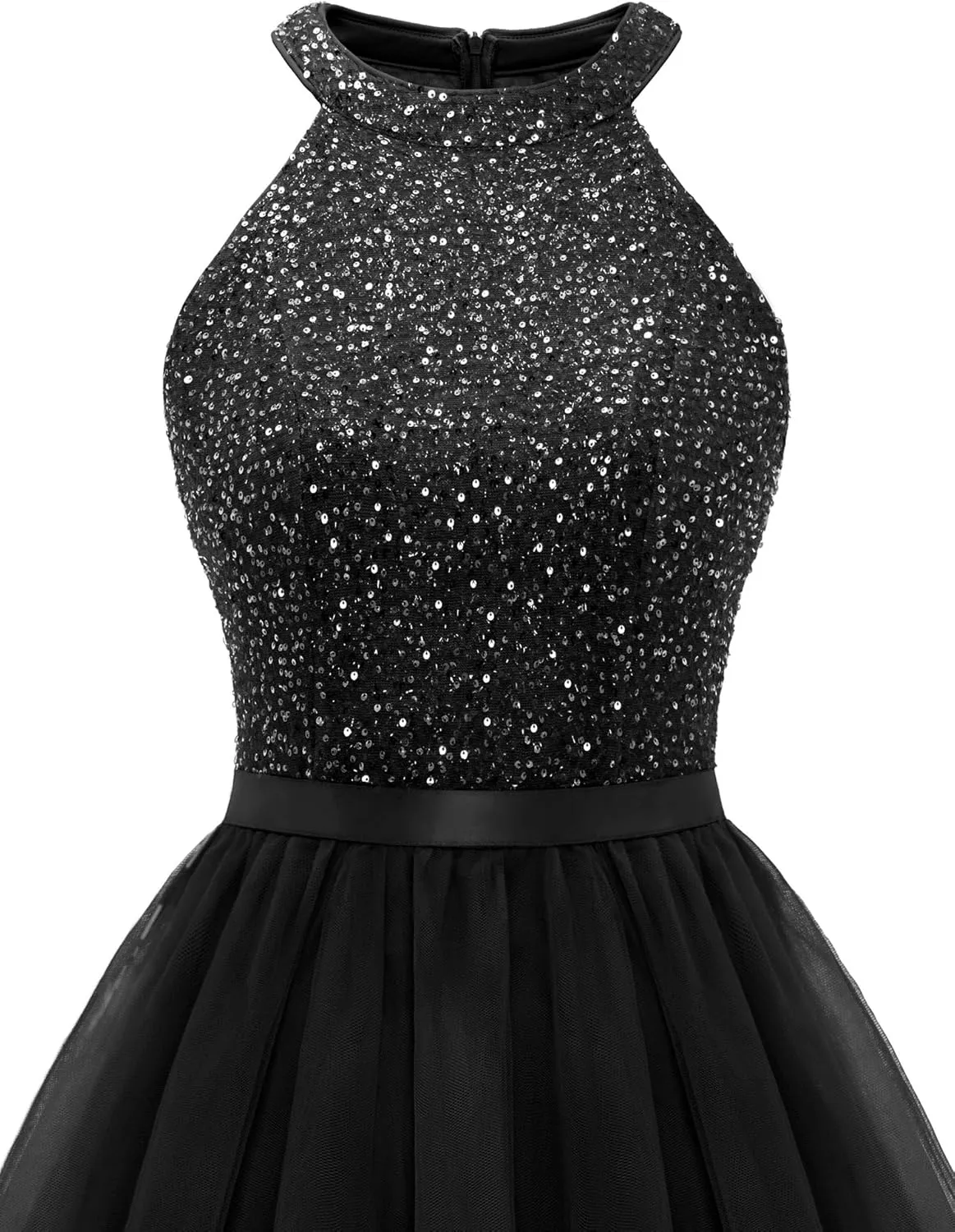 Dressystar Women's Short Halter Cocktail Party Dress Lace Tulle Prom Gown