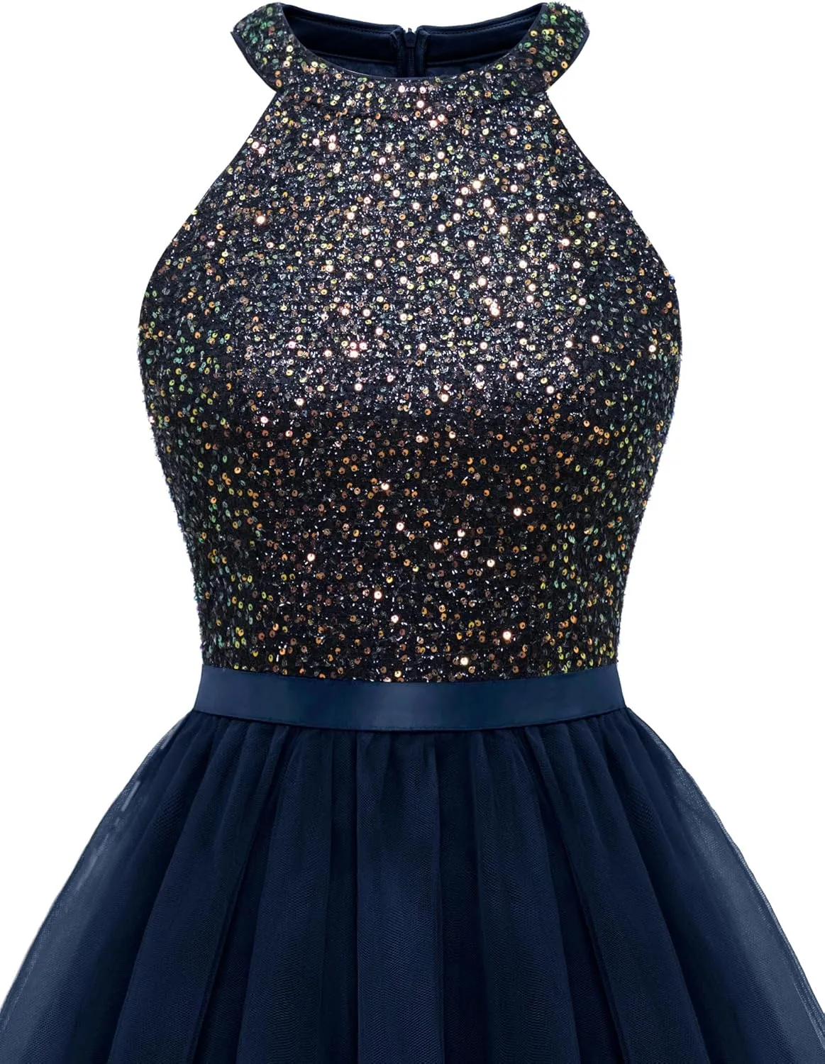 Dressystar Women's Short Halter Cocktail Party Dress Lace Tulle Prom Gown