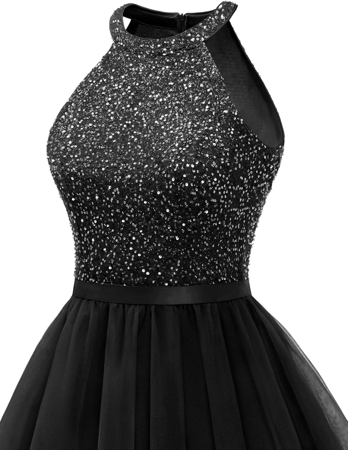 Dressystar Women's Short Halter Cocktail Party Dress Lace Tulle Prom Gown