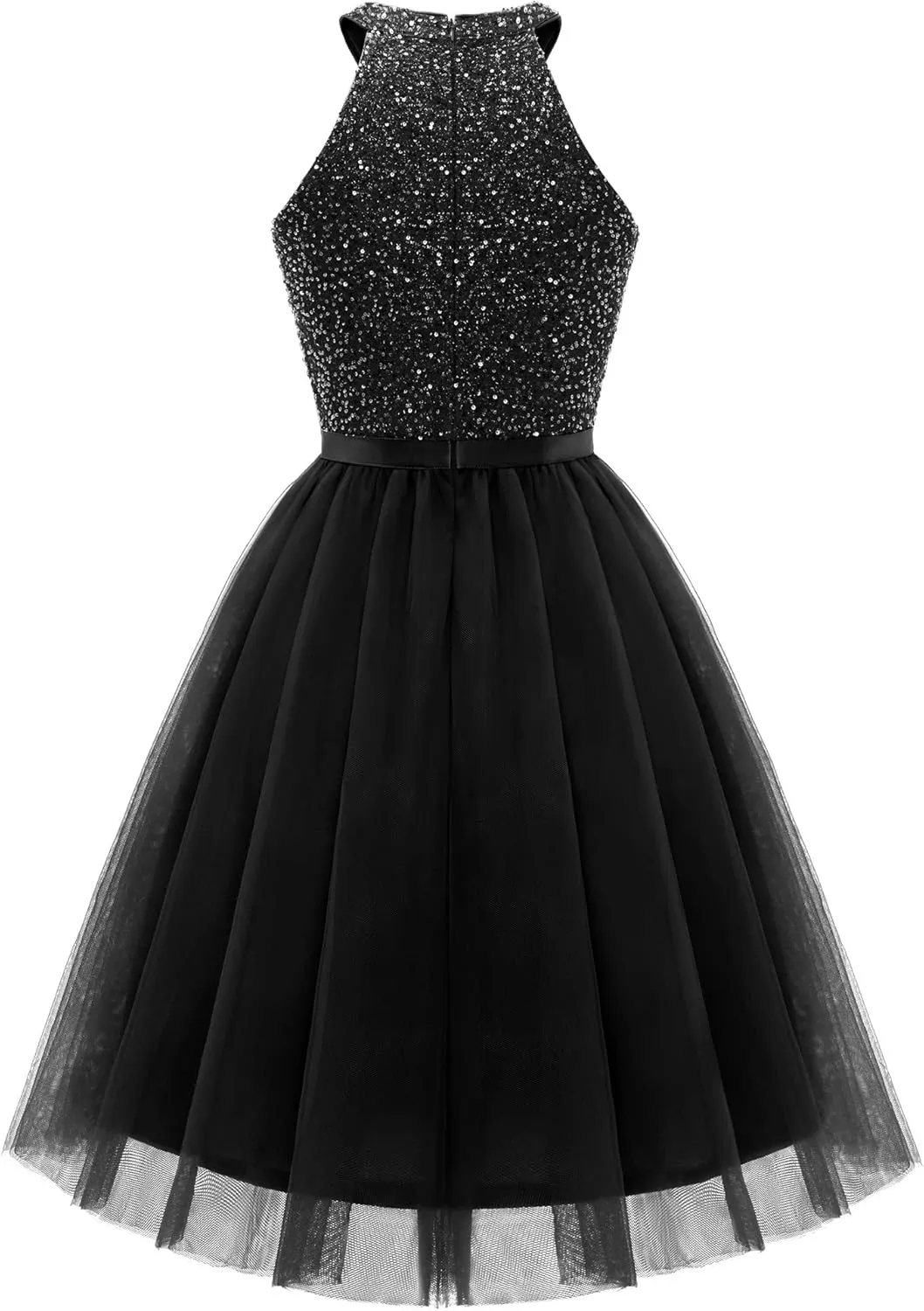 Dressystar Women's Short Halter Cocktail Party Dress Lace Tulle Prom Gown