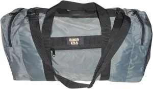 Duffle Bag Wet and Dry with One End Compartment Mesh, Front Pocket Made In USA (Gray)