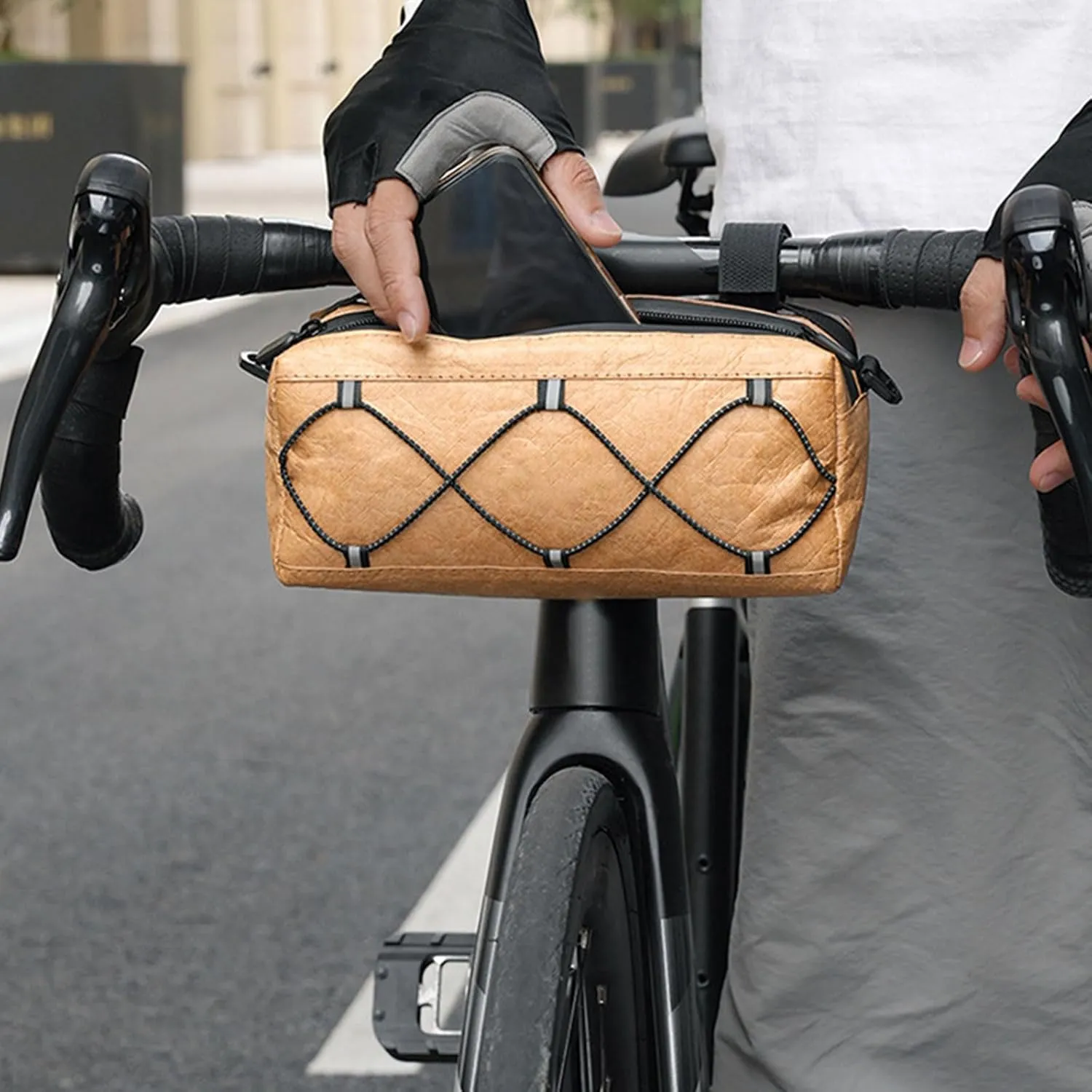 Durability Handlebar Bag Bicycles Front Pouches Reflective Cycling Storage Bag for Refreshment Storage