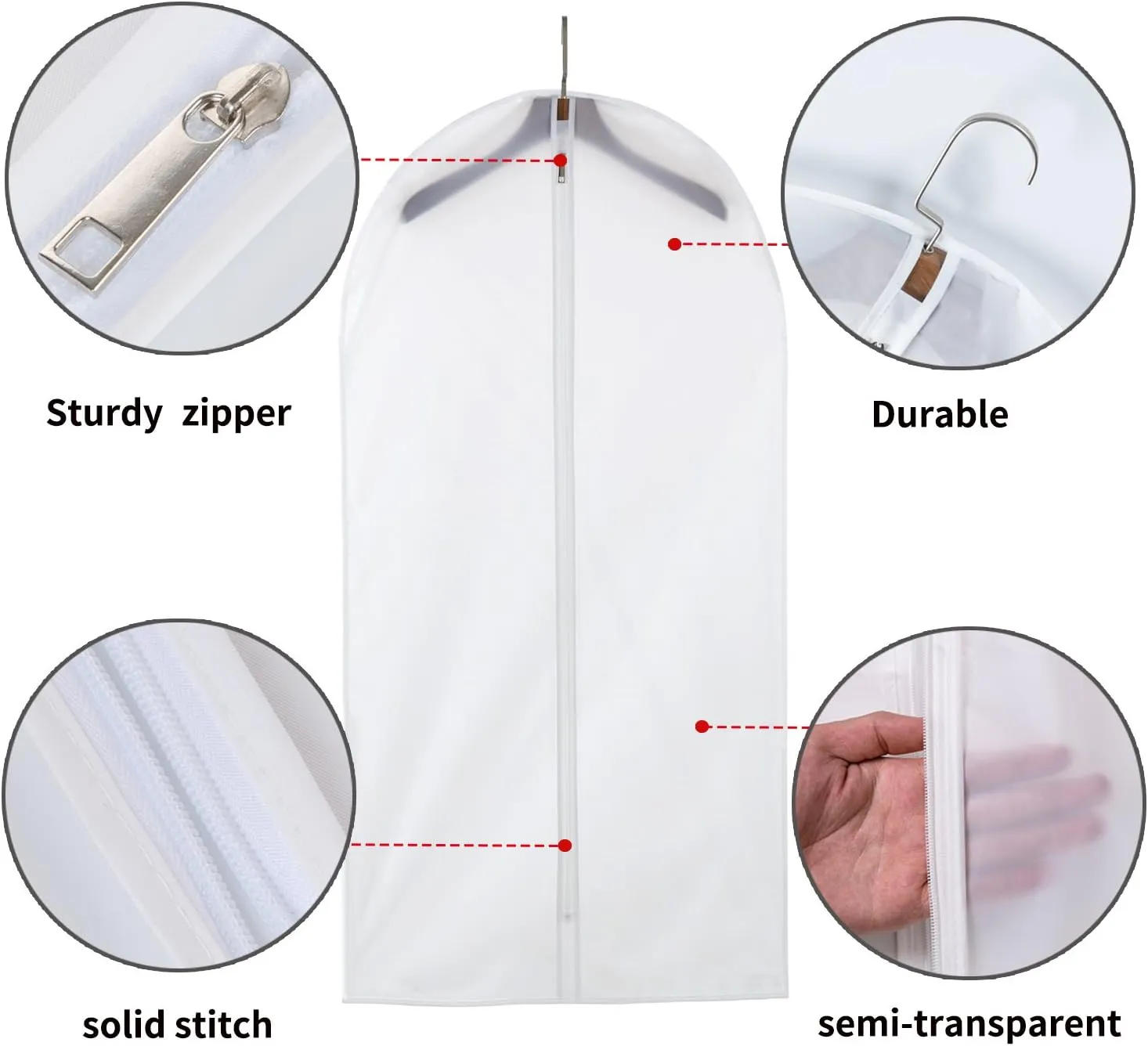 dust proof clothing bags - pack of 6 pcs 60 inch large hanging garment bags and cedar balls, for coat, long dress, gowns, and dance costumes